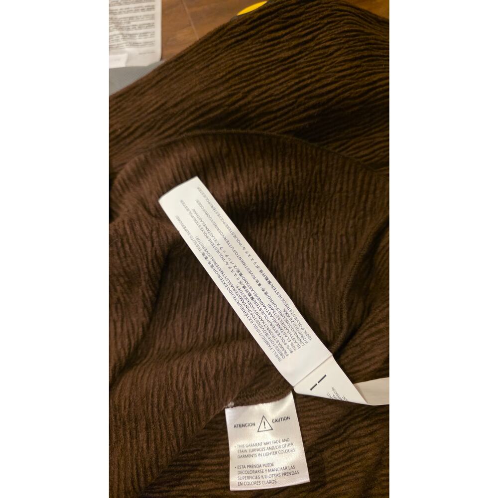 NwT Moon River Chocolate Ruche Long Sleeve Boho Peplum Textured Top XS - Picture 12 of 12
